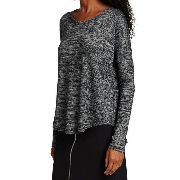 SOLD Hudson Long Sleeve Top Marled Black - Picture 1 of 9